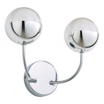 Spa Rhodes LED 2-Light Wall Light 10W Cool White Crackle Effect and Chrome