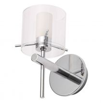 Spa Gene Single Cylinder Wall Light Clear Glass and Chrome