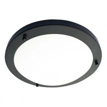Spa 180mm Delphi LED Flush Ceiling Light 12W Cool White Opal in Matte Black