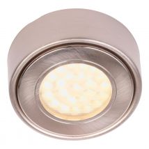 Culina Laghetto LED Round Under Cabinet Light 1.5W Warm White Opal and Satin Nickel