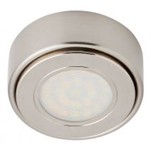 Culina Ellen LED Round Under Cabinet Light 1.5W Tri-Colour CCT Opal and Satin Nickel