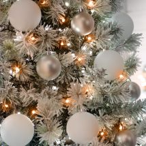 Festive Indoor & Outdoor 5ft Christmas Tree Glow-Worm Lights 520 White & Warm White LEDs