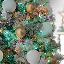 Festive Indoor & Outdoor 6ft Christmas Tree Compact Lights 750 Aurora LEDs