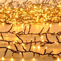 Festive Indoor & Outdoor 9.7m Multifunction Cluster Lights 750 Antique Gold LEDs