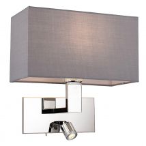 Firstlight Raffles Contemporary Style LED 2-Light Wall Light 1W Warm White Grey and Chrome