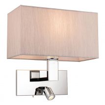 Firstlight Raffles Contemporary Style LED 2-Light Wall Light 1W Warm White Oyster and Chrome