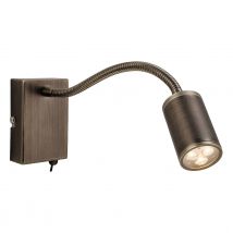 Firstlight Orion LED Flexible Wall Spotlight 4W with On/Off Switch Warm White in Bronze