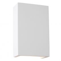 Firstlight Gallery Paintable Style LED 100mm Wall Up/Down Light 6W Square Warm White in White
