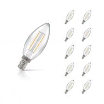 Crompton Candle LED Light Bulb E14 2.5W (25W Eqv) Warm White 10-Pack Clear