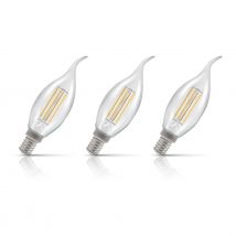 Crompton Candle LED Light Bulb Bent Tip E14 2.2W (25W Eqv) Warm White 3-Pack Filament Clear