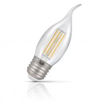 Crompton Candle LED Light Bulb Bent Tip E27 2.2W (25W Eqv) Warm White Filament Clear