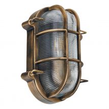 Zink Davey Caged Oval Outdoor Bulkhead Gold