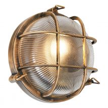 Zink Gali Caged Round Outdoor Bulkhead Gold