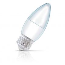 Status Candle LED Light Bulb E27 8W (60W Eqv) Warm White Opal Screw Thermal Plastic Frosted