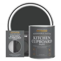 Rust-Oleum Kitchen Cupboard Paint, Satin Finish - Natural Charcoal (BLACK) - 750ml