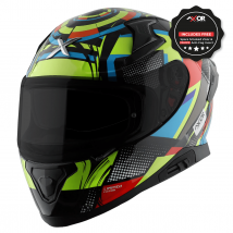 Axor Apex Vivid Black Neon Yellow Gloss Full Face Motorcycle Helmet