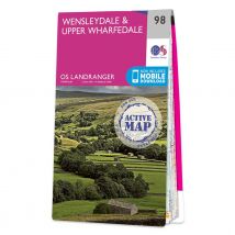 Ordnance Survey OS Map of Wensleydale & Upper Wharfedale: Landranger 98