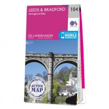 Ordnance Survey OS Map of Leeds & Bradford: Landranger 104
