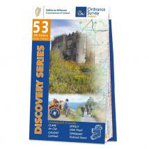 Ordnance Survey Ireland Map of County Clare, Galway, Offaly and Tipperary: OSI Discovery 53
