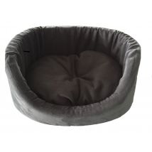 Corbeille Haute Avec Coussin Suedine Taupe - Martin Sellier