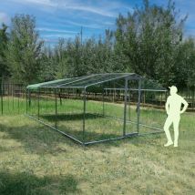Volière Poule - Enclos Lapin Et Chat - 18m² 6x3x2,25m - Ø38mm Acier Galvanisé - Animal Valley