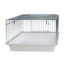 Baignoire Extérieure Grillagée Oiseaux À Fond Blanc Avec Porte - 2GR