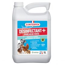 Désinfectant Plus Poulailler, Niche, Clapier Fraîcheur Verte 5L - Saniterpen - Pour Rongeur - SANITERPEN