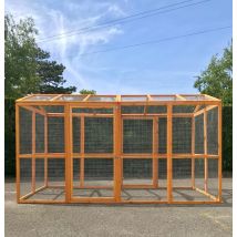 Enclos Grillagé Bois Extérieur / Catio 300x143x173,5cm - Pour Poule - Animal Valley