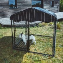 Enclos Pour Chien Extérieur Grillagé 150 X 150 X 122 cm Avec Bâche – Lucky Dog - Lucky Dog