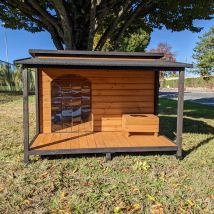 Niche Berger Allemand Pour Chien Avec Toit Shingle OUVrant Et Terrasse Taille XXL - Animal Valley