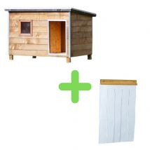 Niche Pour Chien Rocky 2 Bois Epicéa Certifié Fsc Taille L Avec Lamelles Pvc Taille 2 - Animal Valley