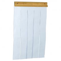 Porte Pour Niche Chien En Bois Avec Lamelles Pvc Taille 4 (80 X 50 cm) - Animal Valley