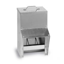 Mangeoire À Trémie Poule Métal Avec Protection Anti-pluie Bordeaux 10L - Gaun