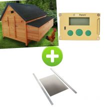 Kit Poulailler Cémani XXL Noir 15 à 18 Poules Avec Portier Zen Farm Autonome et Trappe Taille Medium - Animal Valley