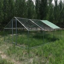 Enclos Poulailler 24m² Tubes 38mm H2,8m - Parc Grillagé Renforcé 6x4m - Acier Galvanisé - Grillage 1mm - Animal Valley