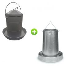 Kit Expert 8/10 Poules Abreuvoir 12l et Mangeoire 20kg
