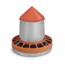 Kit Mangeoire Galvanisée Poule Avec Couvercle et Anneau Anti Gaspillage 5kg - Gaun - pour Poulailler