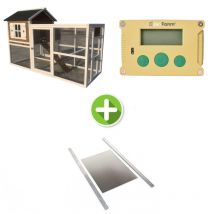 Kit Poulailler Brahma 6 à 8 Poules Bois Fsc Avec Portier Zen Farm Autonome et Trappe Taille Medium - Animal Valley