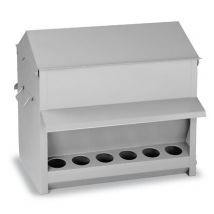 Mangeoire Poule Tremie Exterieure Galvanisee 18 Kg - Gaun - pour Poulailler