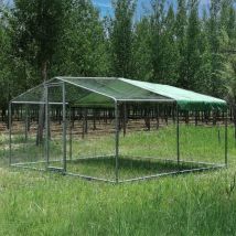 Enclos Poulailler 12m² Tubes 38mm H2,25m - Parc Grillagé Renforcé 4x3m - Acier Galvanisé - Grillage 1mm - Animal Valley