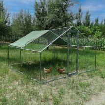 Enclos Poulailler 16m² Tubes 38mm H2,8m - Parc Grillagé Renforcé 4x4m - Acier Galvanisé - Animal Valley