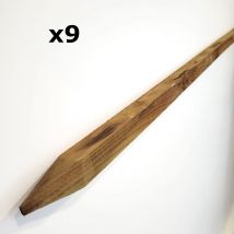 Piquet En Bois De Châtaignier Carré 3x3x150cm Pour Clôture x 9 - Animal Valley - pour Poulailler