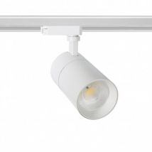 Foco LED New Mallet Branco 30W Regulável No Flicker para Carril Monofásico Branco Quente 3000K - 3500K