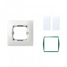 Kit Interruptor Simple Conmutado Estrecho Doble SIMON 27 Verde