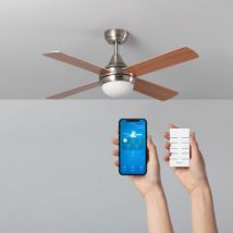 Ventilador de techo Niquel con luz regulable con Wifi y garantía:3 Años, 79252
