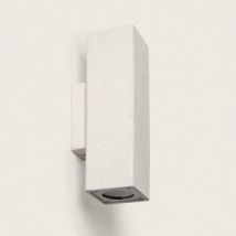 Aplique de Pared Exterior Cemento Iluminación Doble Cara Banjar Square Blanco
