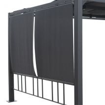 Lotto di 4 tende a rullo per gazebo Moai (3 x 4 m) - Ardesia
