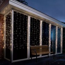 Rideau lumineux H1,50 m L2,25 m 240 LED Super chaser Blanc chaud