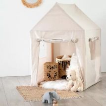 Maison enfant bois et tissu (H116 cm) Safari Beige