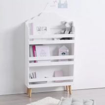 Bibliothèque enfant bois (H100 cm) Nuage Blanche